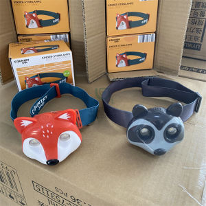 Multi-Functional Cartoon Headlamp Fox Raccoon Camping Light Rechargeable Outdoor Illumination Creative Personalized Cute