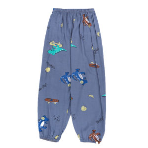 Summer Childrens Artificial Cotton Sleep Pants Pure Cotton Silk Mosquito Proof Lantern Pants Casual Loose plus Size Baby Long Pants