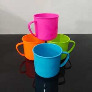[PROMO ISI 12 PCS ] Souvenir Cangkir Plastik Gagang Gelas Minum Gelas Plastik Murah
