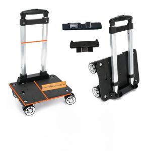 กระเป๋าเป้สะพายหลังนักเรียนแบบอเนกประสงค์พร้อมรางลากกระเป๋าสี่ล้ออเนกประสงค์แบบพับได้ทำจากอะลูมิเนียมอัลลอยด์