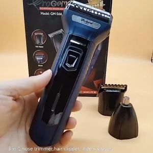 【Gods House】3 in 1 Mens Electric Shaver USB Rechargeable Painless Hair Removal Device Blue Color Multifunctional Hair Clipper