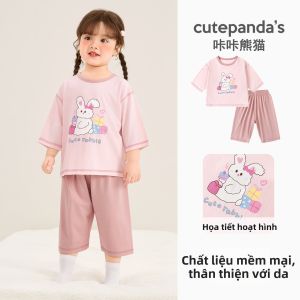 CUTEPANDAS | Bộ Đồ Ngủ Trẻ Em Thoáng Khí Nhẹ Nhàng Hình Cartoon