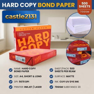 Castle2131 Bond Paper A4 / Letter / Legal 70gsm 500 Sheets for School Projects Office Documents