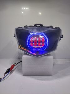 REFLEKTOR LAMPU DEPAN SUPRA X 125 HELM IN FI 2011 CUSTOM DAYMAKER BILED 4 LENSA