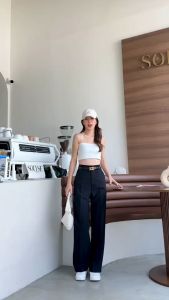 รุ่นไฮโซ WT05 จัดส่งเร็ว กางเกงทรงกระบอกกลาง ผ้า A80 กางเกงเอวสูง เก็บพุง กางเกงขากระบอก กางเกงขายาว กางเกงใส่ทำงาน กางเกงทำงาน ผญ กางเกงทำงาน ผู้หญิง กางเกงทำงาน ผู้หญิง