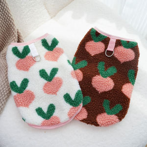 New Fleece Lined Dog Vest Double Layer Warmth Pet Clothes for Teddy Bichon Cat New Year Outfit Casual Style Pet Supplies