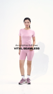 [CHỈ 18-23.2 TẶNG TẤT CỔ TRUNG]Áo thun Croptop thể thao Nữ Vital Seamless Không đường may hạn chế cọ xát - Coolmate Women