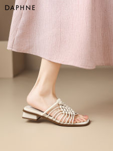 Daphne | French Woven Roman Style Slip Ons Sandals