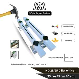Handle Pintu Gagang Pintu Minimalis HD 25/25 C List White Spb ( Powder Coating / ANTI GORES ) 33 cm 45 cm 60 cm