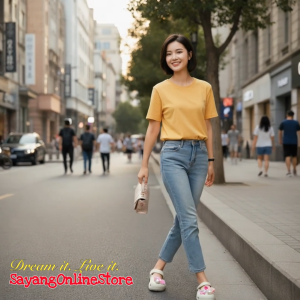 NEW Lady Fashion Ballet Flat Crog Shoe Outdoor anti-slip Trendy XHS front cover Kasut Wanita Rata TK 女士防滑平底小红书爆红洞洞鞋