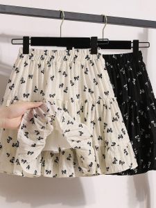 Váy Ngắn in Họa Tiết Thắt Nút Bướm Thon Gọn Mùa Hè 2025 Váy Ngắn Màu Đen Cho Nữ Váy Ngắn Thường Ngày