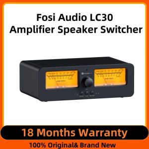 Fosi Audio LC30 Amplifier Speaker Switcher 2-in-2 Out Dual Analog VU Meter Audio Switcher Box with DB Panel Display with Remote