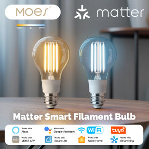 ​​MOES Smart Filament Bulb E27 7W Dimmable LED Light 806LM 2700K-6500K Works with Alexa Google Home Tuya Matter
