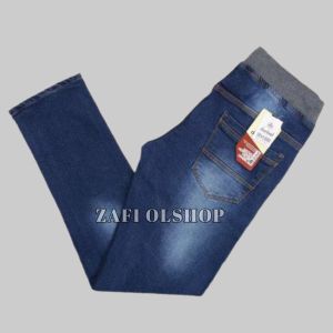 NEW AVVIRAL.!.Celana Jeans Rip Pinggang Karet Pria / Celana Rip Jeans Melar / Celana Jeans Rip