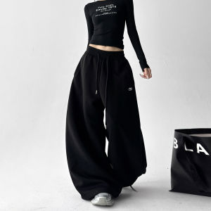 MUYUZI | Fleece Lined Thick Hip Hop Womens Sport Sweatpants
