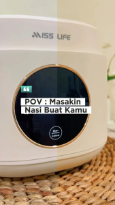 Miss Life Magic Com Rice Cooker Digital 08L Beras Penanak Nasi digital 500watt Lapisan Panci Anti Lengket Food Grade Anti Lengket Panci anti lengket Portabel Mejikom Low Watt penanak nasi multifungsi Krem Cocok Untuk Keluarga Bergaransi Resmi