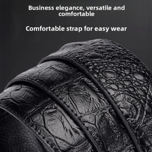 High-end Business Stylish Leather Belt with Automatic Buckle