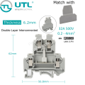 UTL Screw Type Terminal Block End Plate Phoenix Contact Weidmuller UDK4 UKK5-PV UKKB5 DK4QV/35 EK6/35. 