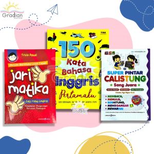 [PAKET ISI 3 BUKU] Buku 150 Kata Bahasa Inggris Pertamaku | Calistung | Jarimatika | Full Color