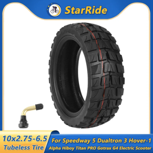 10x2.75-6.5 Tubeless Tire with Valves 10 Inch Vacuum Tires for Speedway 5 Dualtron 3 Hover-1 Alpha Hiboy Titan Electric Scooter
