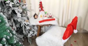 60x50cm Christmas Chair Covers Xmas Chair Decoration Red Santa Claus Hat Chair Back Covers Cloth Christmas Decor