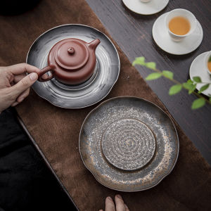 Khay Đựng Chè Gốm Sứ Cổ Điển Khay Đựng Bột Trà Khô Khay Đựng Nước Khay Đựng Chè Gốm Sứ Thô Khay Đựng Trà Chai Nước