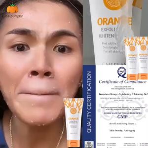 GMEELAN Orange Exfoliating Gel for Face Whitening 50g Face Whitening Body Scrub Blackhead Removal Whitening Gel