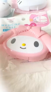 กล่องยาคิตตี้ กล่องยามายเมโลดี้ กล่องแบ่งยา Sanrio ใส่วิตามิน อาหารเสริม ขนาดเล็ก พกพาง่าย สุขภาพ