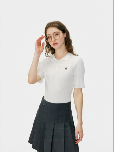 Simplicity Solid Color Casual Folded Collar Knitwear