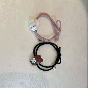 2 Pcs Gelang Couple Magnet Kelinci Beruang Bisa Jadi Ikat Rambut I PUSAT TIMUR