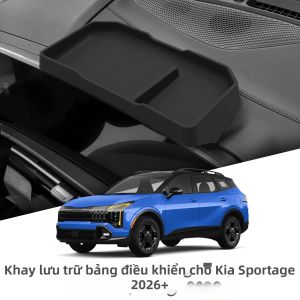 Smabee Trái Ổ Đĩa Bảng Điều Khiển Màn Hình Hiển Thị Phía Sau Hộp Bảo Quản Khay Sắp Xếp Cho Xe Kia Sportage NQ5 2022-2026 Silicon Đen Phụ Kiện Xe Hơi