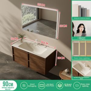 TEM | Retro Style Integrated Rock Slab Bathroom Vanity Set