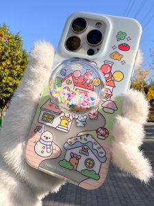 Low Saturation House Pattern Phone Case Original Design Korean Style for  16 pro Max 15 pro 14 Durable TPU Protective Cover