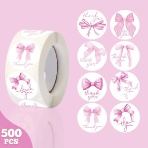 Bộ 500 Nơ Hồng Hình Tròn Dán Hoạt Hình Cảm Ơn Bạn Nhãn Cho Đảng Phong Bì Quà Tặng Niêm Phong Decal 14 + Nhóm Tuổi