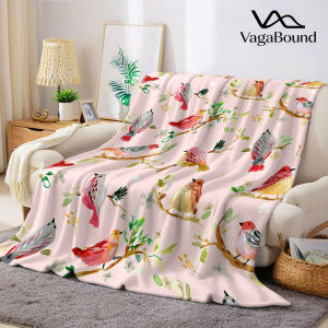 BILIBILI | Watercolor Branch Bird Flannel Blanket Warm Soft Halloween Christmas Decorative Couch Warm Cozy All-Season Gift