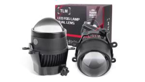 H11 LED Fog Light Headlight Bulb Pure White Light Dual LED Projector Lens High and Low Beam High Power 80W Universal Fog Lights