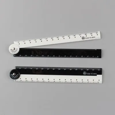 Bview Art 1pcs Folding ruler black and white simple ruler graphic folding ruler student learning supplies creative stationery