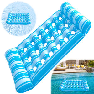 Inflatable Floating Bed Portable Hammock Recliner Chair Foldable Floating Lounger Air Mattress for Swimming Pool Party