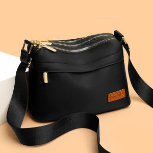 Waterproof Nylon Oxford Cloth Crossbody Bag for Women Lightweight Multi-layer Single Shoulder Bag Commuter Versatile Ladies Bag