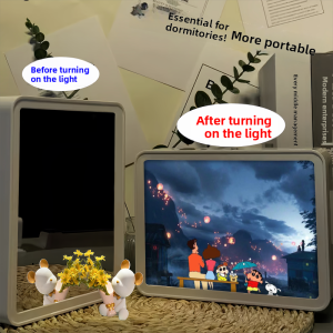 Crayon Xiaoxin Peripheral Cartoon Mirror Painting Small Night Lamp Bedside Cosmetic Mirror Decorative Painting Creative Childrens Gift Toys