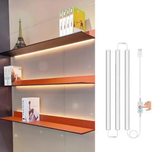 High Lumen LED Bar Light Tube 30CM 3PCS Set USB 5V With Dimmable Touch Sensor Switch Aluminum Alloy Shell For Kitchen Wall Shelf