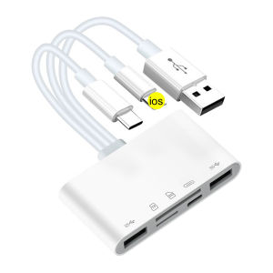 Fast Data Transfer 5-In-3 Memory Card Reader USB OTG Adapter for PC Laptop and Mobile Devices Support Multiple Card Types SD Micro SD CF