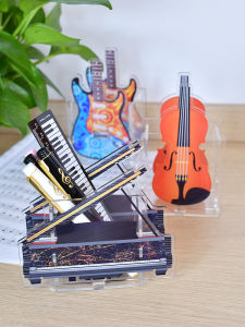 Hộp Đựng Bút Violin Piano Guitar Guzheng Lắp Ráp Sáng Tạo Hộp Đựng Bút Chì Văn Phòng Phẩm Âm Nhạc Hộp Đựng Đồ Dùng Học Sinh Quà Tặng