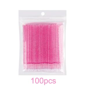 100/500Pcs Micro Cotton Swabs Lips Mascara Wands Pink Microbrush  Crystal Micro Applicator Brush for Eyelash Extension