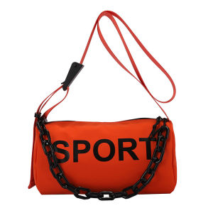 GStar 2023 New Trendy Cool Chain Sling Bag for Women Street Hip Hop Niche Cylinder Bag Ladies Versatile Pillow Satchel Big Capacity Crossbody Shoulder Bag