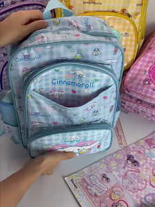 กระเป๋าเป้เด็ก Sanrio 15นิ้ว น่ารัก เป้เด็กประถม กระเป๋านักเรียน ลายการ์ตูน กระเป๋าเป้สะพายหลัง คุโรมิ คิตตี้