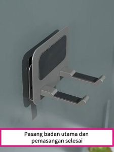 YT Bathroom Aluminum Hair Dryer Storage Rack Wall Mounted Punch-free Installation