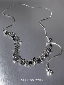 Trendy Drawstring Necklace Womens Style Cold Tone 2025 New High-End Sensation Lightweight Luxury Clavicle Chain Choker