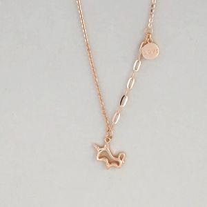 Chow Sang Sang 周生生 Minty Collection 18K Rose Gold Unicorn Necklace 92256N #FLASH SALE