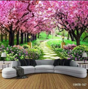 Custom wallpaper pemandangan alam Jepang - Terlaris wallpaper Bunga Sakura 3d